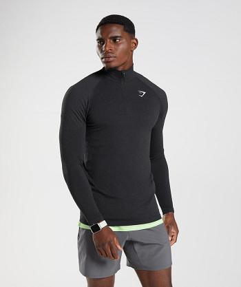 Accessories Męskie Gymshark Vital Light 1/4 Zip Czarne Szare | PL 3545VRW